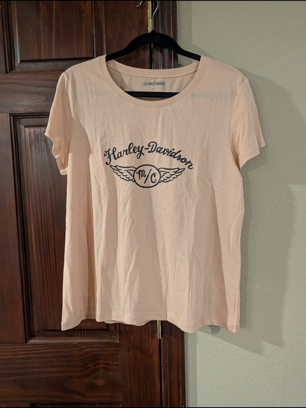 Harley-Davidson Women's Peach Logo Tee Milwaukee Chapter Graphic